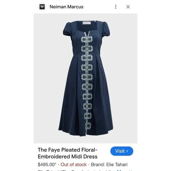 NWT Elie Tahari Faye Floral Embroidered Dress 6 -  threedaughtersproperties.com